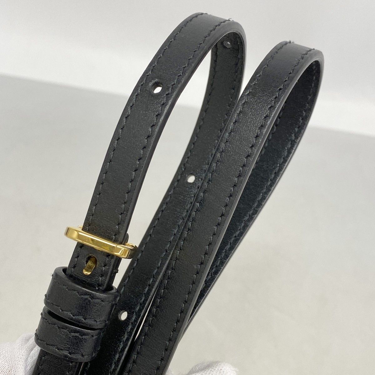 Gucci Shoulder Bag Horsebit Leather Black Gold — view 9