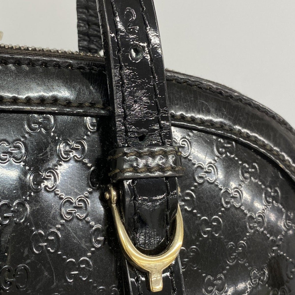 Gucci Handbag Micro Guccissima Enamel Black Gold 2-Way — view 9