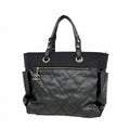 Chanel Tote Paris Biarritz Canvas Black Silver