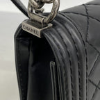 Chanel Shoulder Bag Boy Lambskin Black Silver — view 7