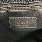 Chanel Chain Tote Quilted Caviar Leather Black Gold — view 5
