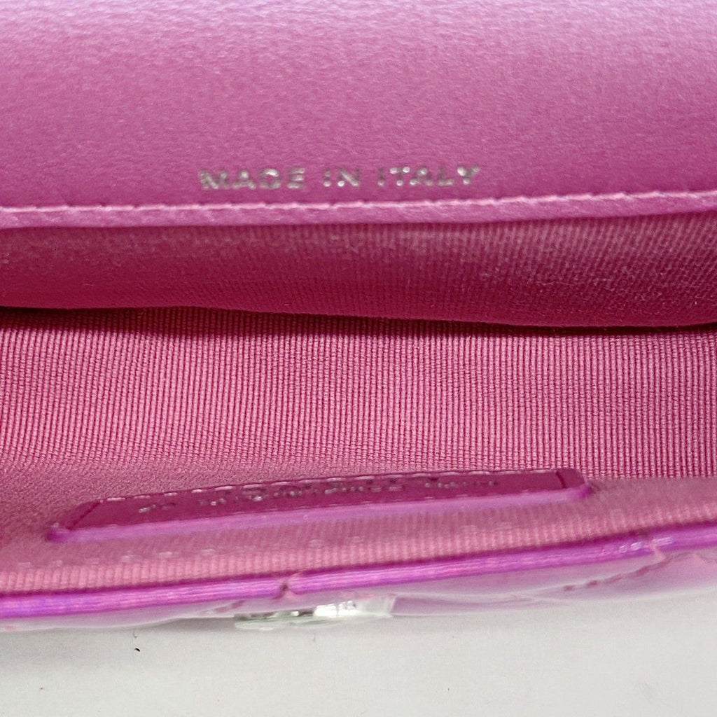 Chanel Pouch Quilted Patent Leather Pink Silver — view 4