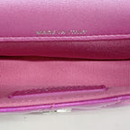 Chanel Pouch Quilted Patent Leather Pink Silver — view 4