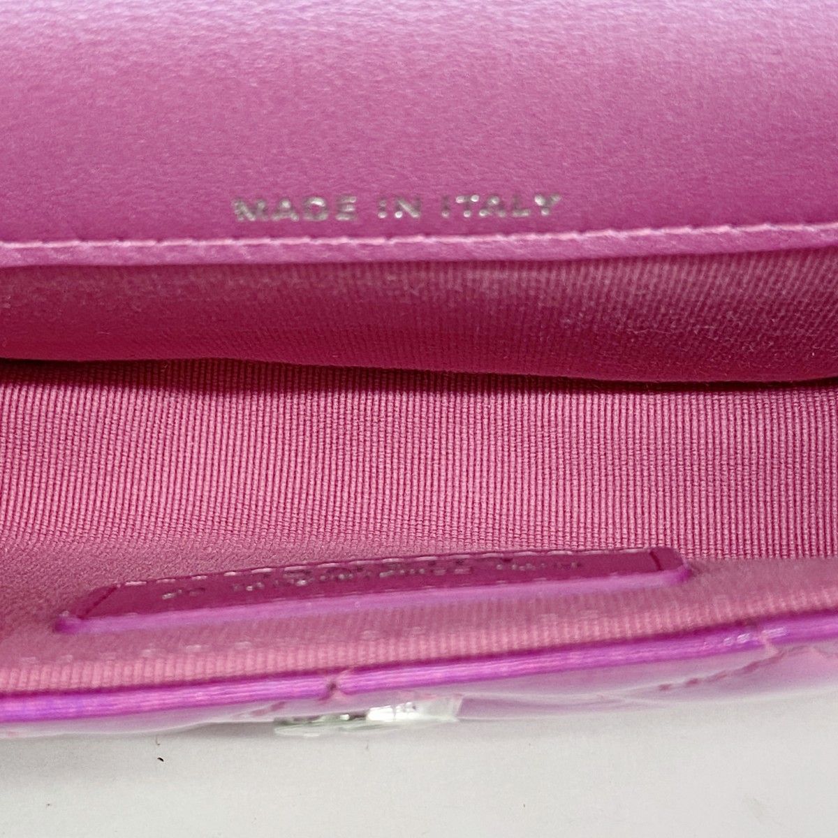Chanel Pouch Quilted Patent Leather Pink Silver — view 4