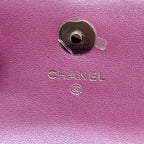 Chanel Pouch Quilted Patent Leather Pink Silver — view 5