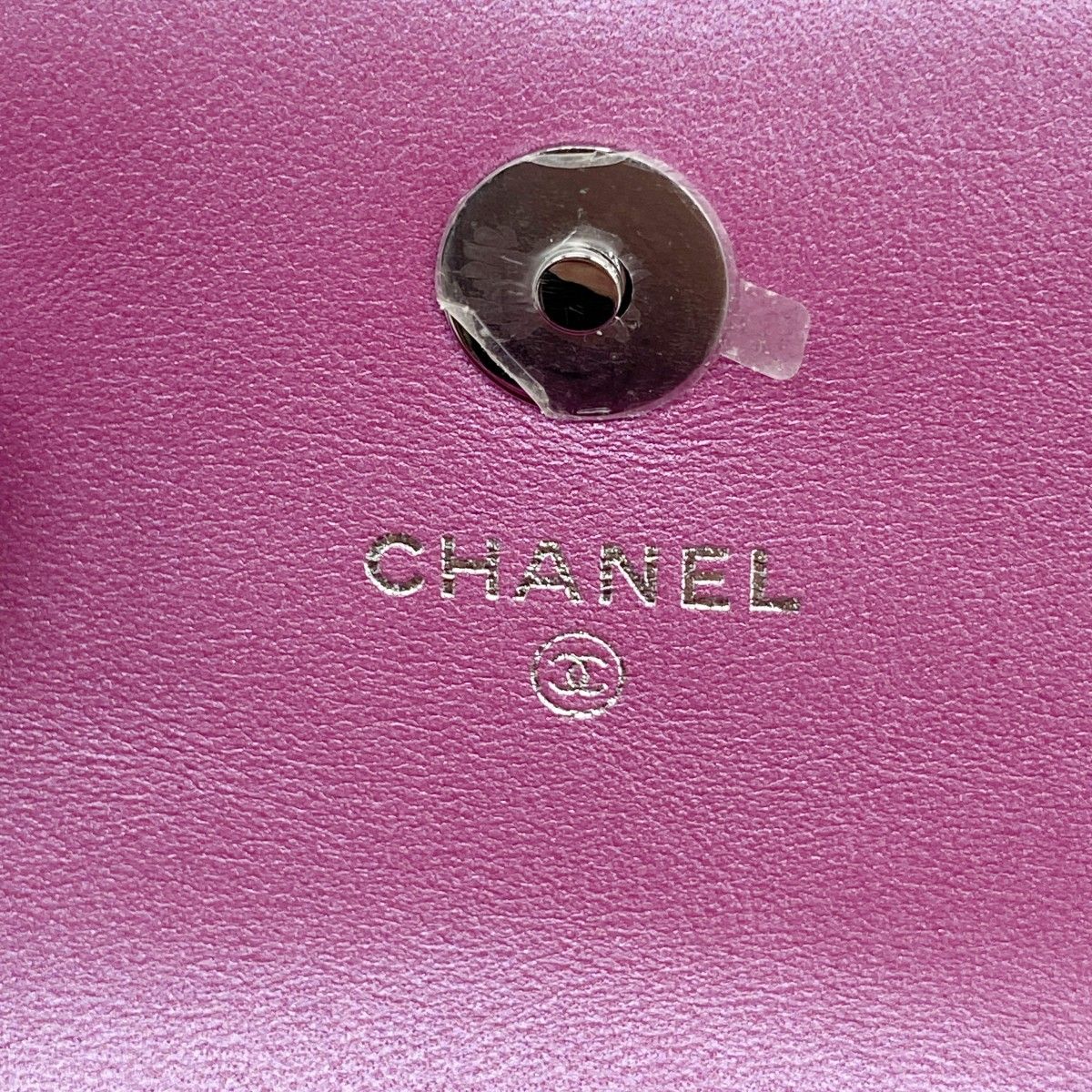 Chanel Pouch Quilted Patent Leather Pink Silver — view 5