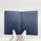 Louis Vuitton Card Case Monogram Shadow Organizer de Poche Blue Marine — view 3