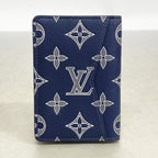 Louis Vuitton Card Case Monogram Shadow Organizer de Poche Blue Marine — view 7