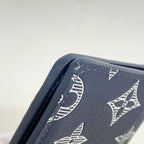 Louis Vuitton Card Case Monogram Shadow Organizer de Poche Blue Marine — view 5