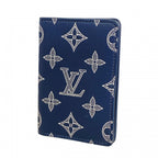 Louis Vuitton Card Case Monogram Shadow Organizer de Poche Blue Marine