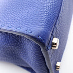 Fendi Handbageria Peekaboo Regular 2-Way Blue Leather Selleria Handbag — view 5