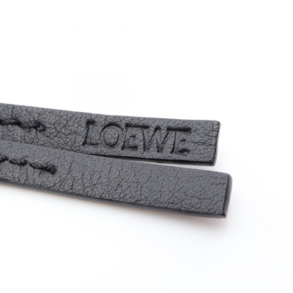 Loewe Charm Owl Gray Black White Leather Owl Keychain — view 3