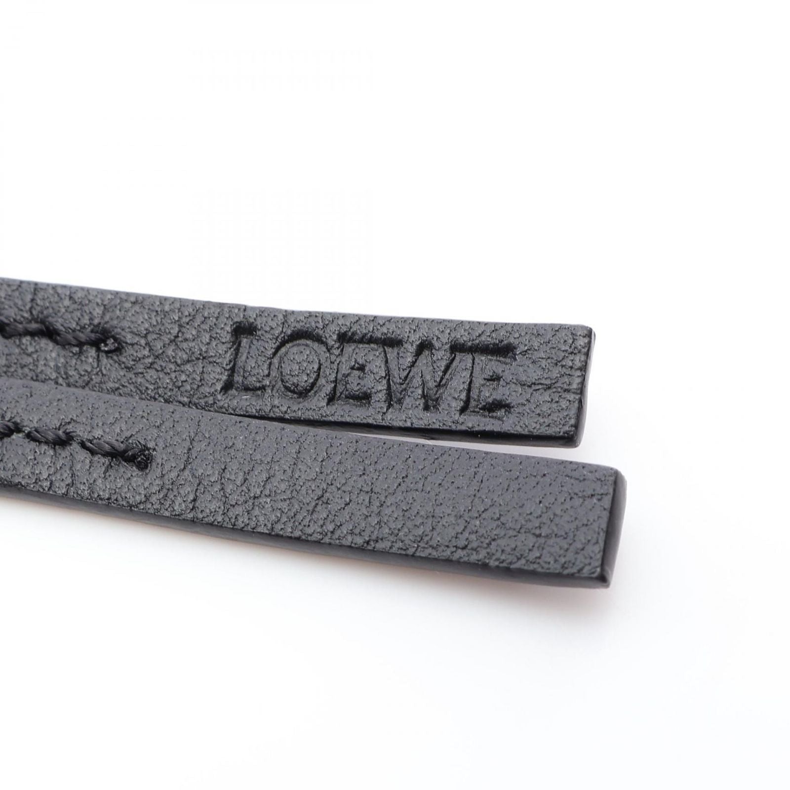 Loewe Charm Owl Gray Black White Leather Owl Keychain — view 3