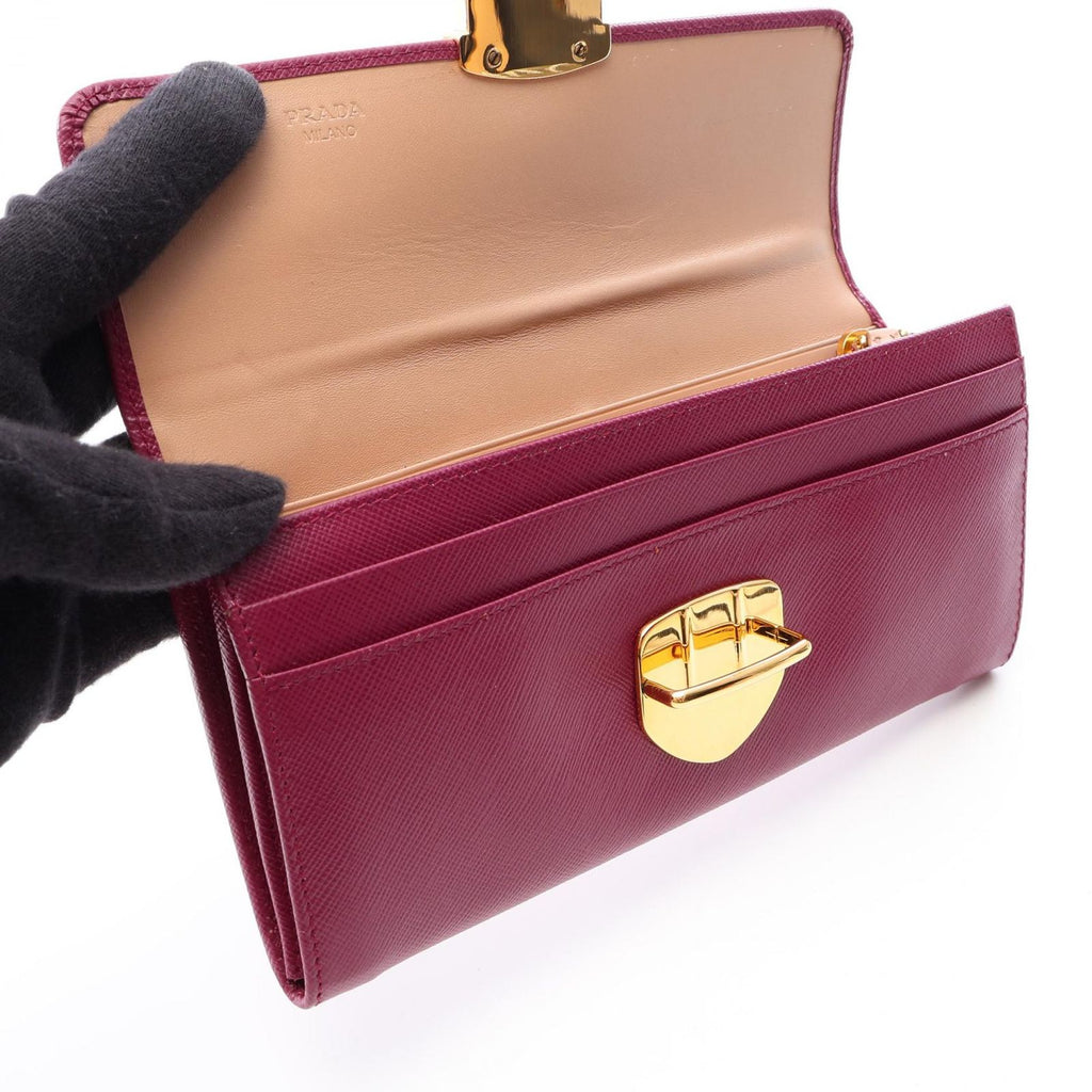 Prada Bifold Wallet Saffiano Tuc Purple Leather — view 7