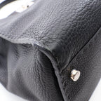 Fendi Handbageria Peekaboo Large 2-Way Black Leather Selleria Handbag — view 6