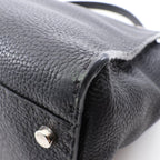 Fendi Handbageria Peekaboo Large 2-Way Black Leather Selleria Handbag — view 5