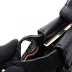 Fendi Handbageria Peekaboo Large 2-Way Black Leather Selleria Handbag — view 7
