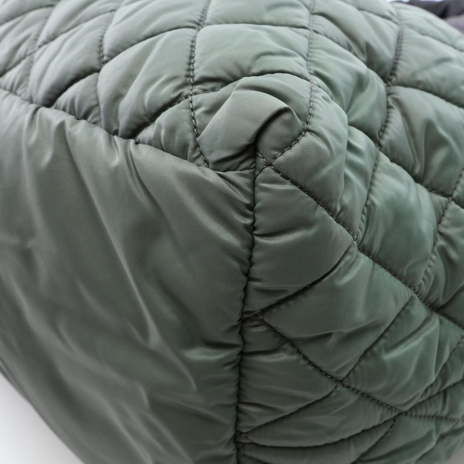 Chanel Tote Coco Cocoon MM Green Black Nylon Leather — view 8