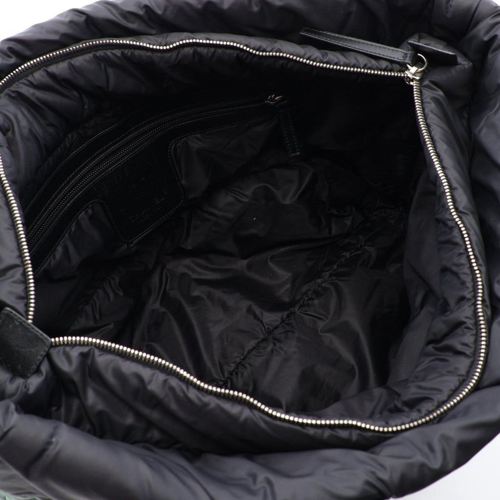 Chanel Tote Coco Cocoon MM Green Black Nylon Leather — view 3