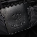 Chanel Tote Coco Cocoon MM Green Black Nylon Leather — view 4