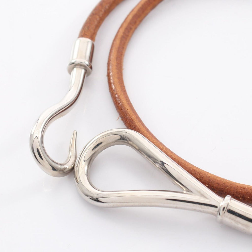 Hermes Bracelet Jumbo Choker Leather Stainless Steel — view 3