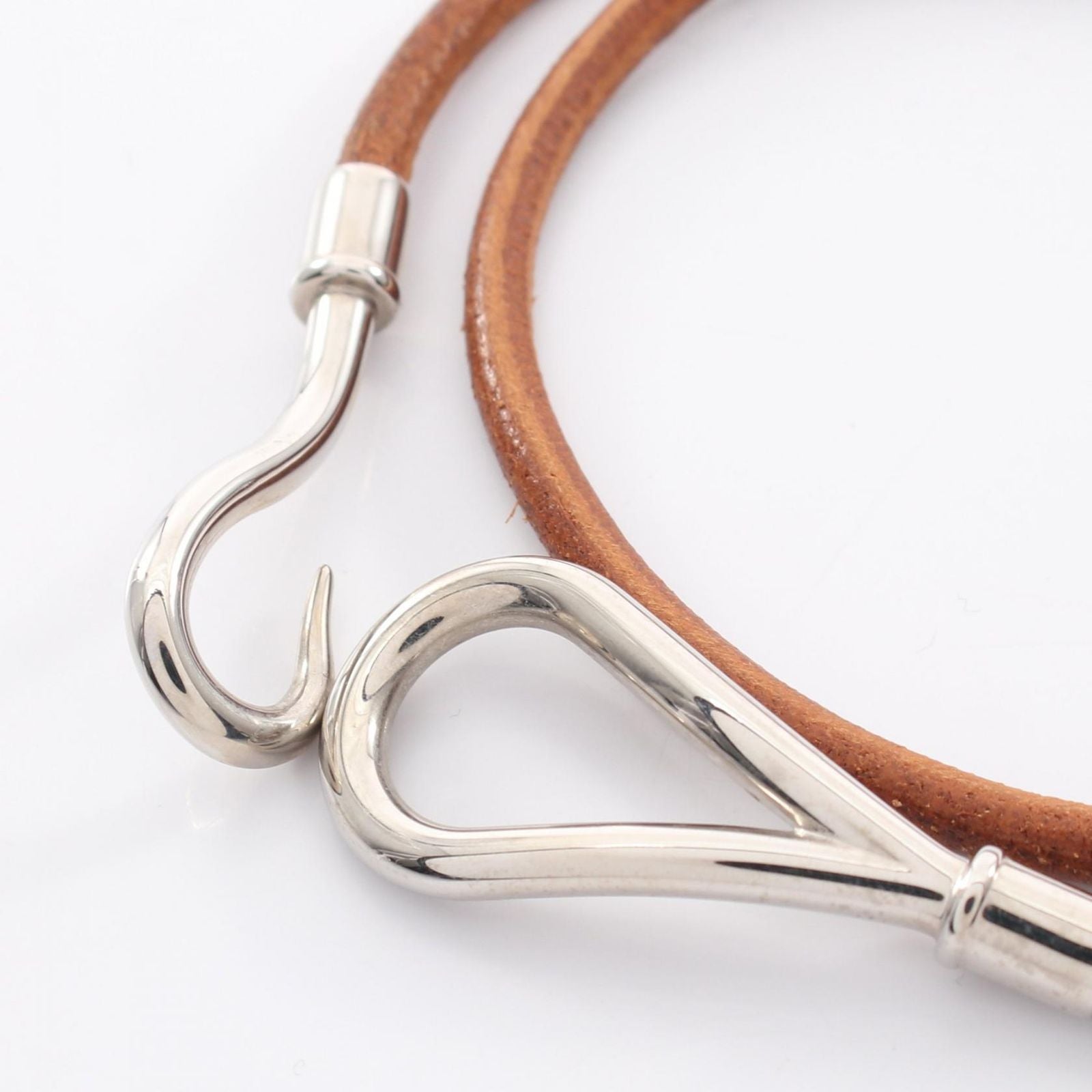 Hermes Bracelet Jumbo Choker Leather Stainless Steel — view 3