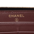 Chanel Round Wallet Classic Long Zip Quilted Black Caviar Leather — view 4