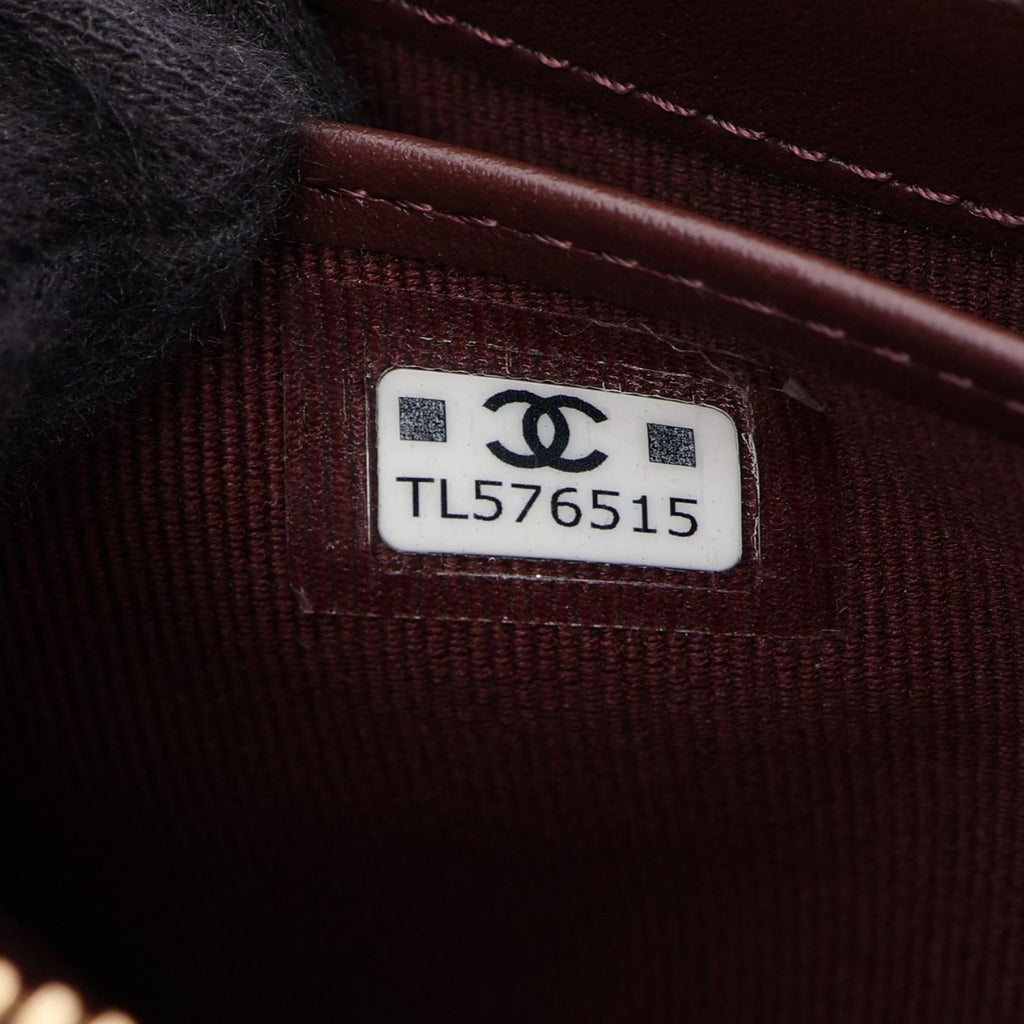 Chanel Round Wallet Classic Long Zip Quilted Black Caviar Leather — view 5