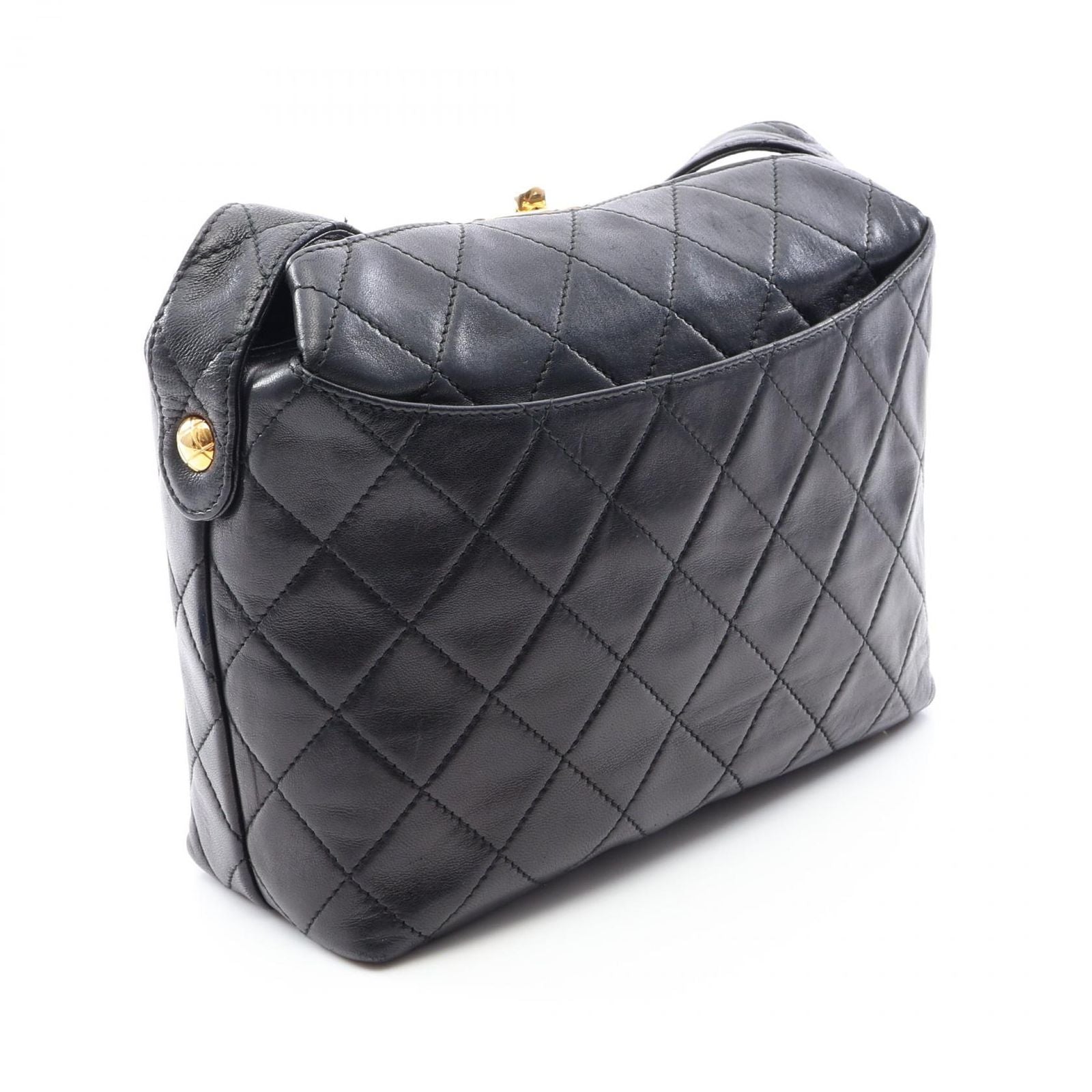 Chanel Shoulder Bag Quilted Black Lambskin — view 2