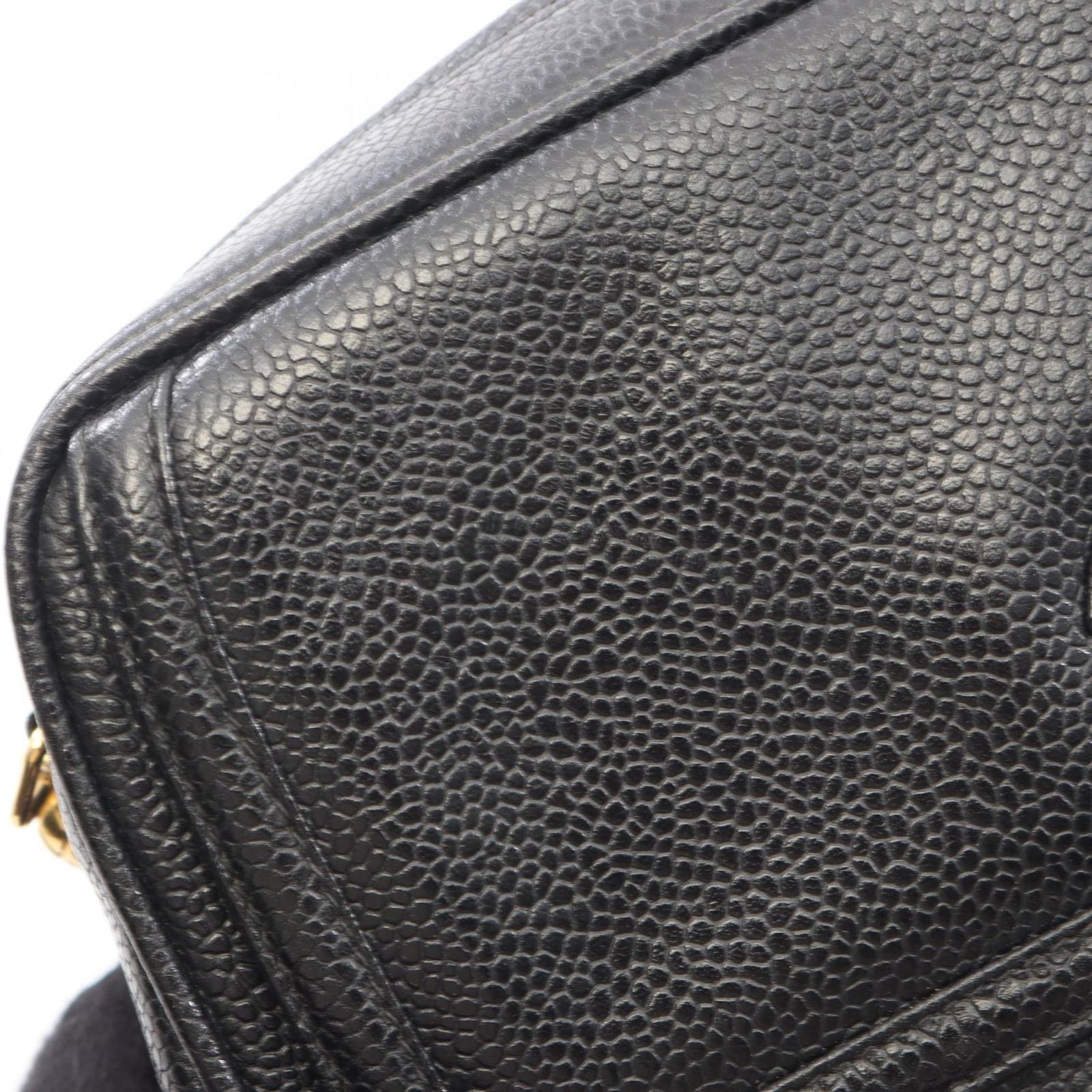 Chanel Shoulder Bag CC Logo Black Leather CC Chain — view 7