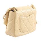 Chanel Shoulder Bag Mini Quilted Yellow Leather Mini Chain — view 2