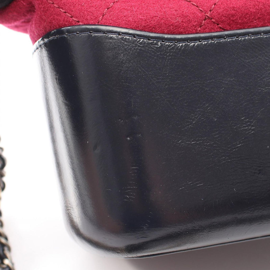Chanel Shoulder Bag Gabriel de Large Hobo Wine Red Navy Leather Chain — view 6