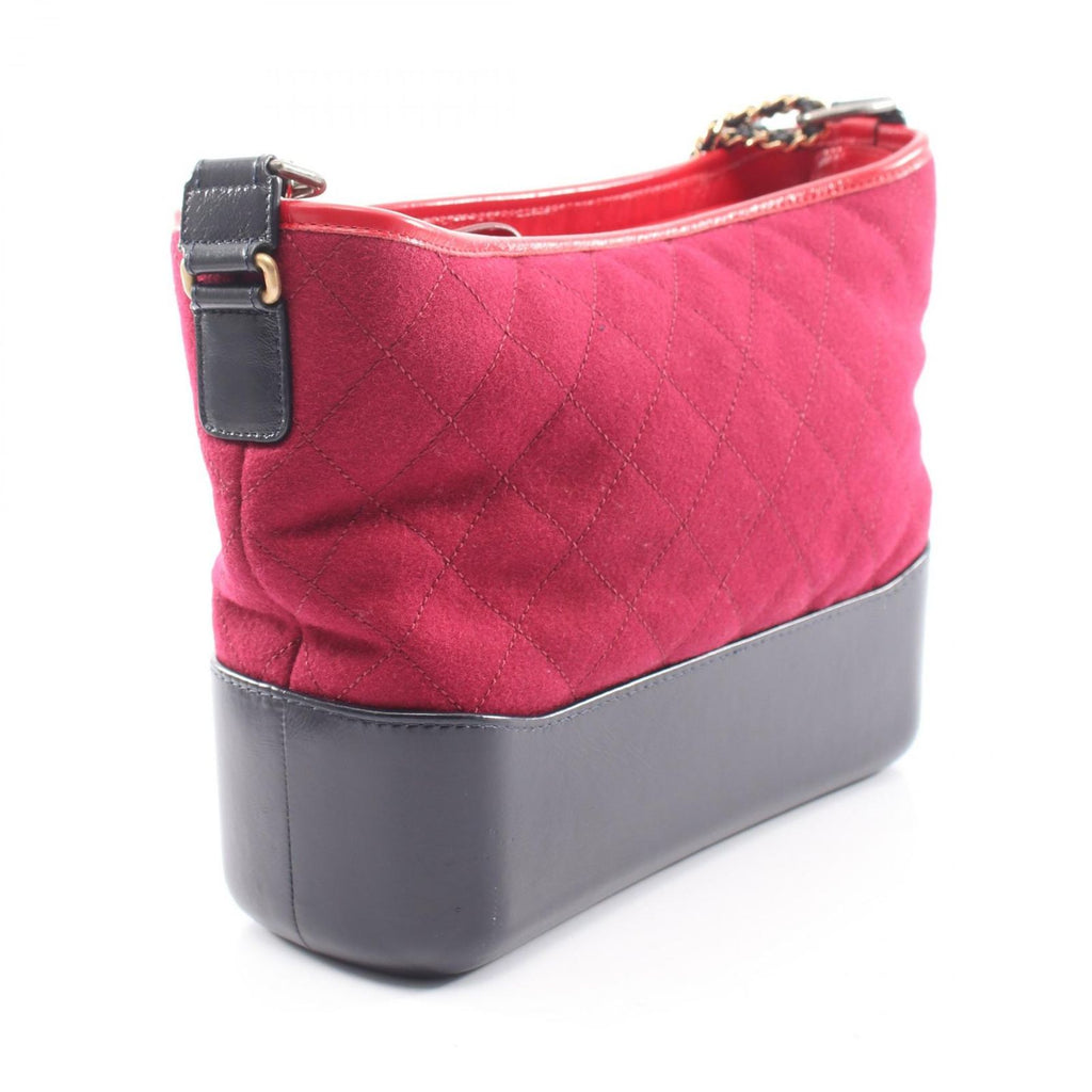 Chanel Shoulder Bag Gabriel de Large Hobo Wine Red Navy Leather Chain — view 2