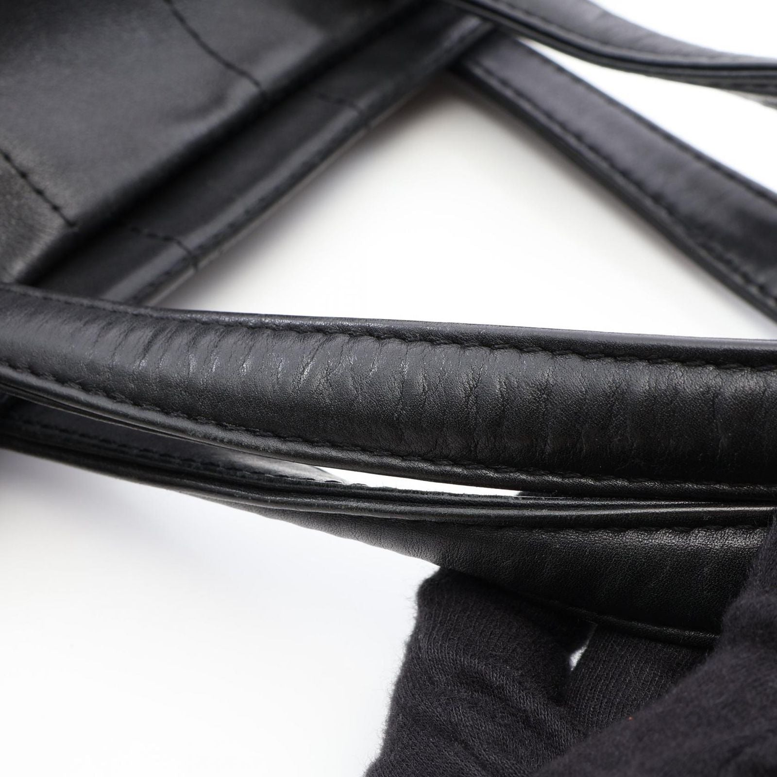 Chanel Tote Choco Bar Black Lambskin — view 6