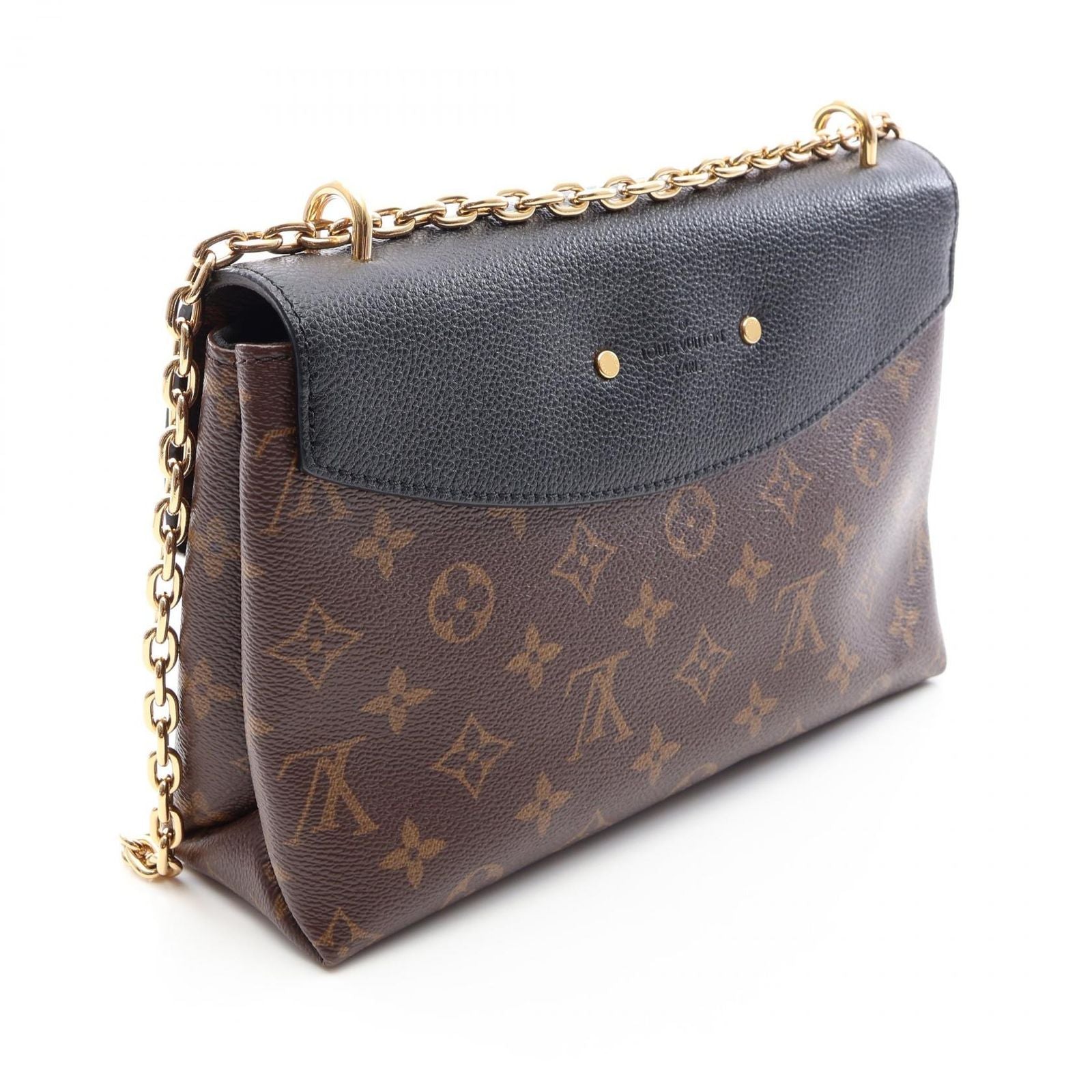 Louis Vuitton Shoulder Bag Saint Placide Noir Canvas Leather — view 2
