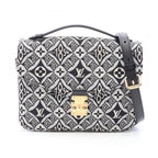 Louis Vuitton Handbag Pochette Metis MM Since 2-Way Noir Canvas Leather