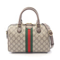 Gucci Ophidia GG Supreme Small Top Handle 2-Way Beige Brown Canvas Leather