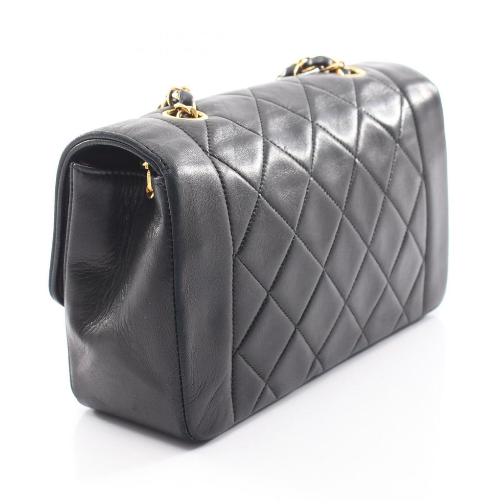 Chanel Shoulder Bag Quilted Diana Flap Black Lambskin Chain — view 2