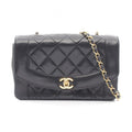 Chanel Shoulder Bag Quilted Diana Flap Black Lambskin Chain