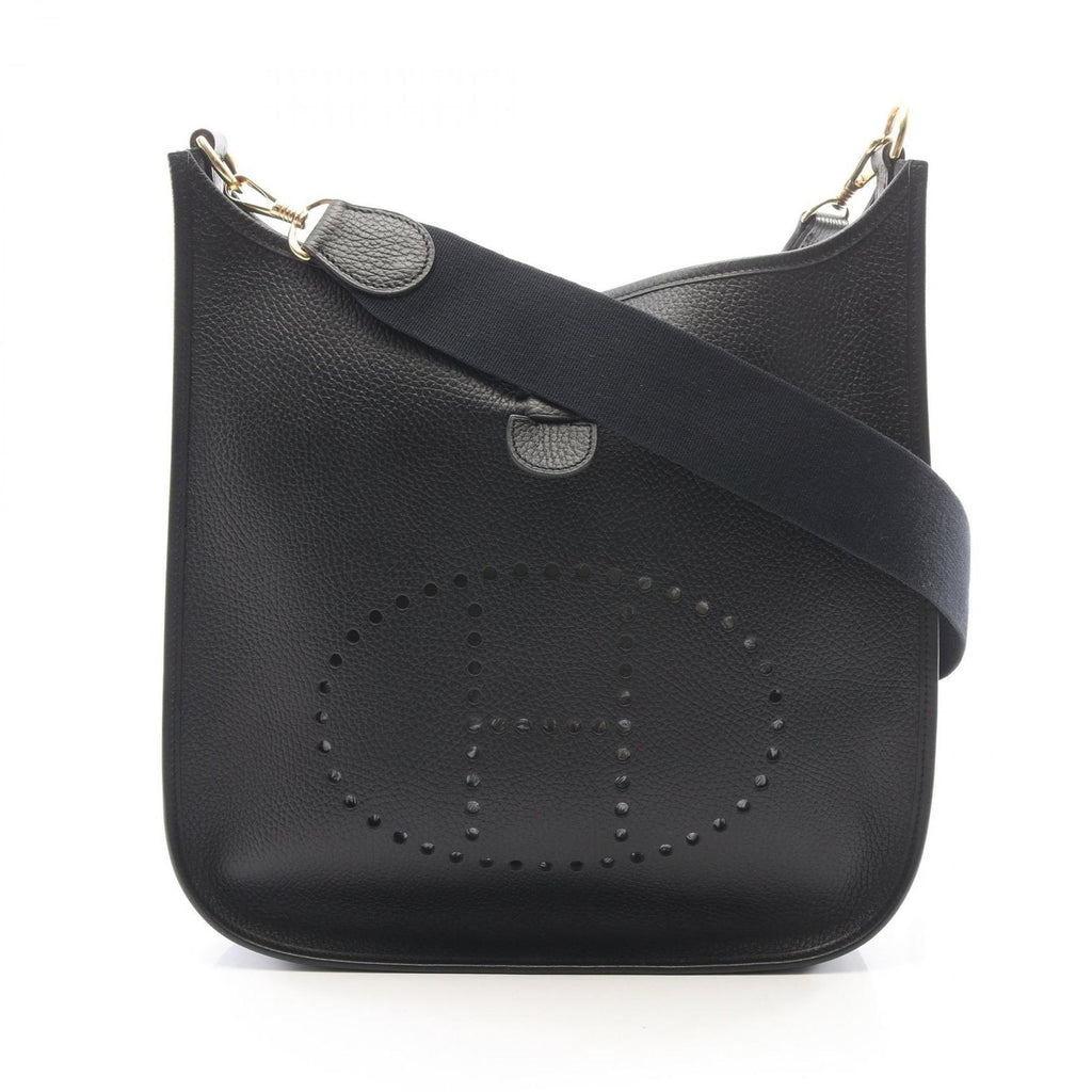 Hermes Shoulder Bag Evelyne 1 GM Black Leather
