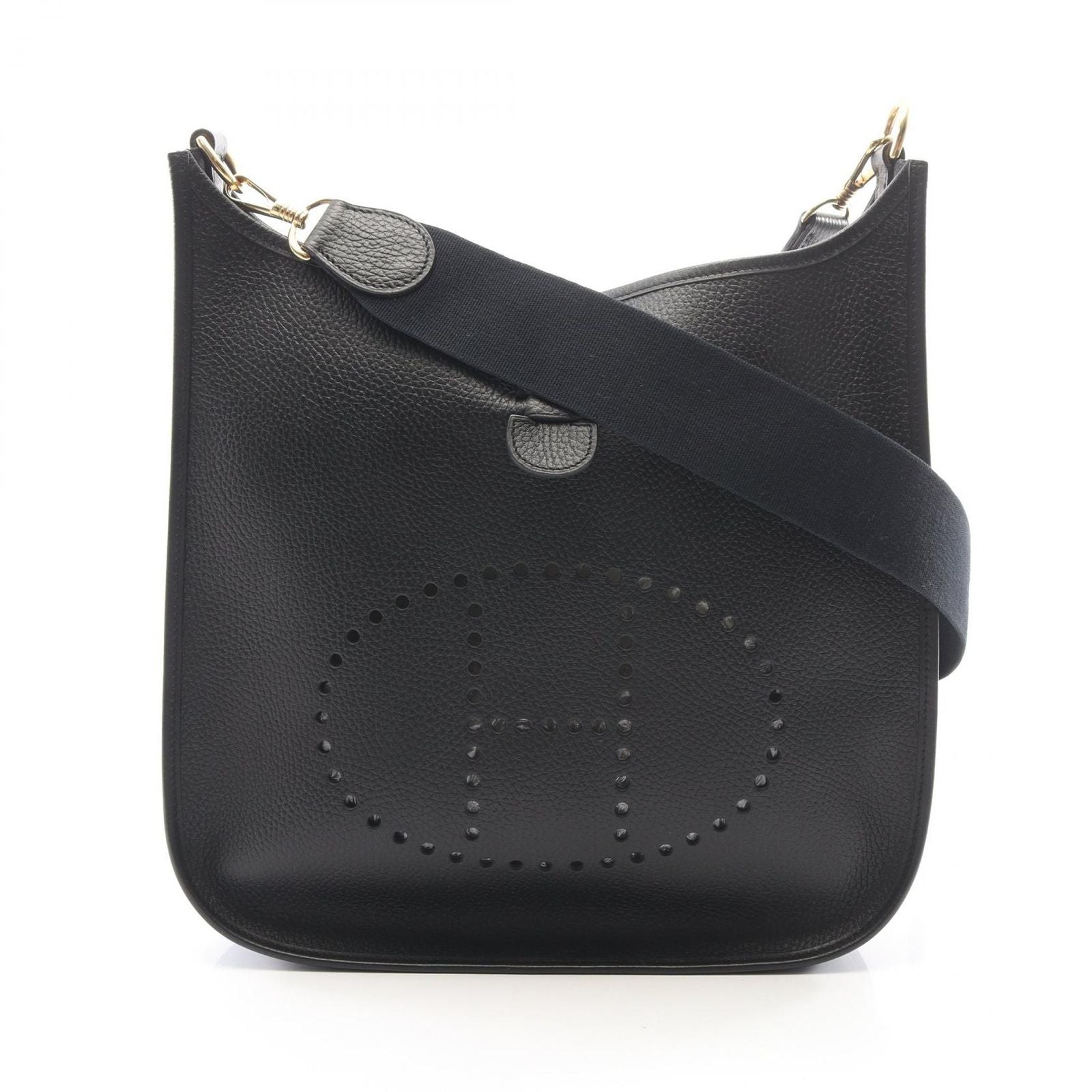 Hermes Shoulder Bag Evelyne 1 GM Black Leather