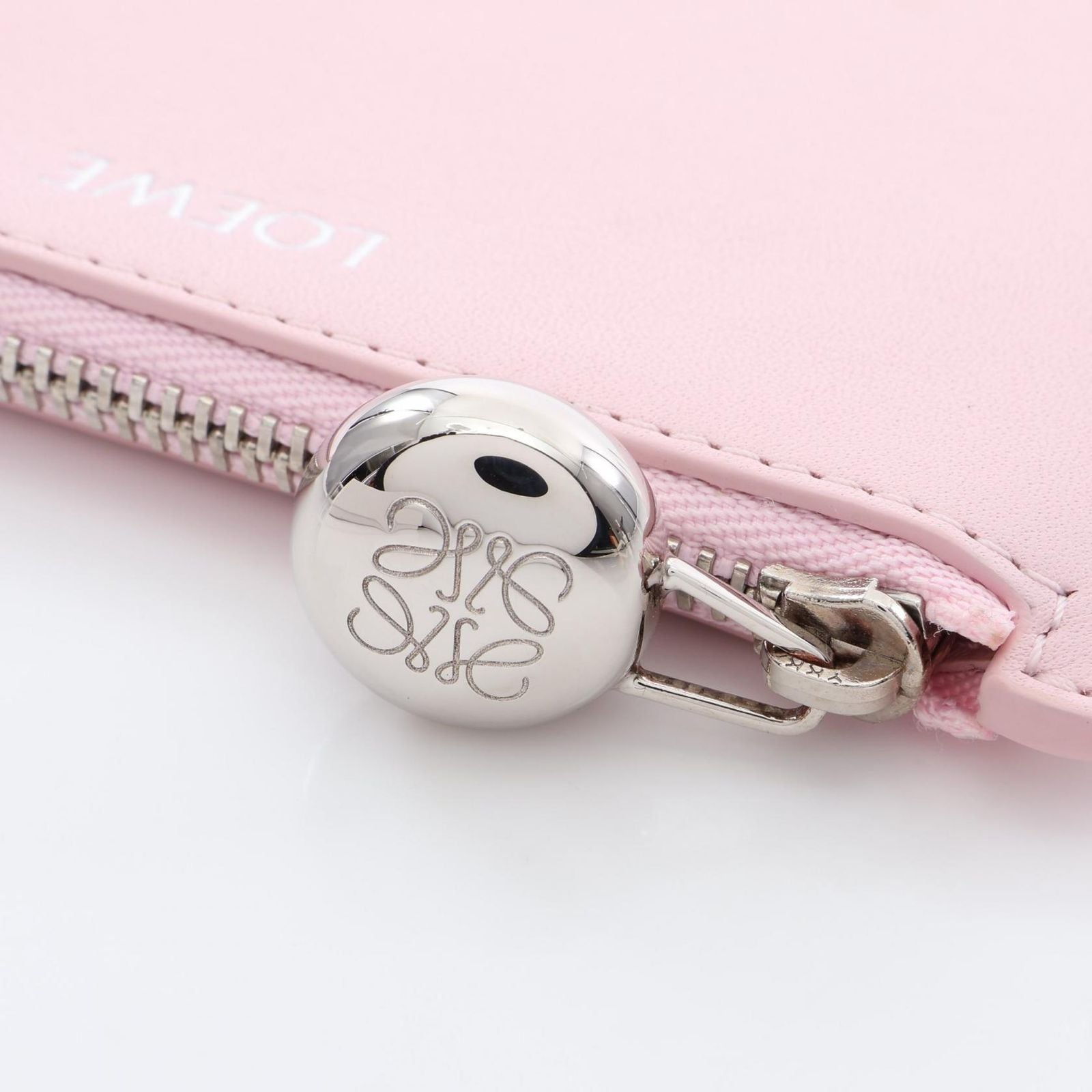 Loewe Coin Case Pebble Card Holder Light Pink Leather — view 7