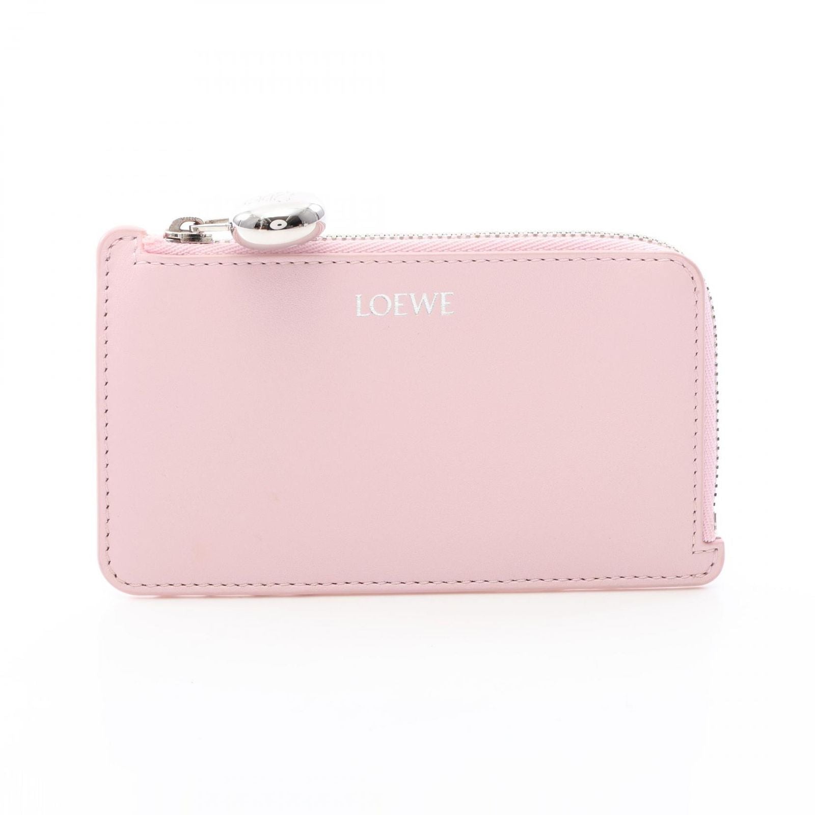Loewe Coin Case Pebble Card Holder Light Pink Leather