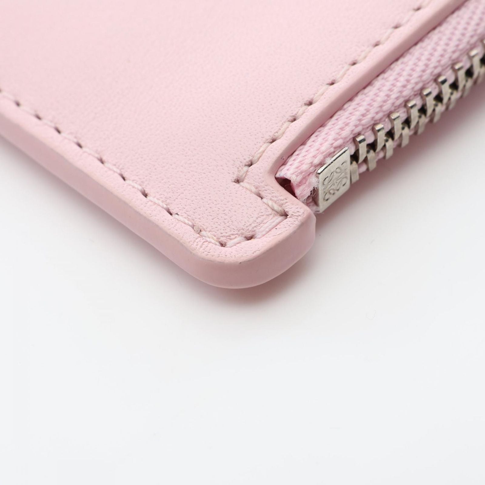 Loewe Coin Case Pebble Card Holder Light Pink Leather — view 6