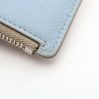 Loewe Coin Case Puzzle Card Holder Light Blue Ivory Khaki Leather — view 6