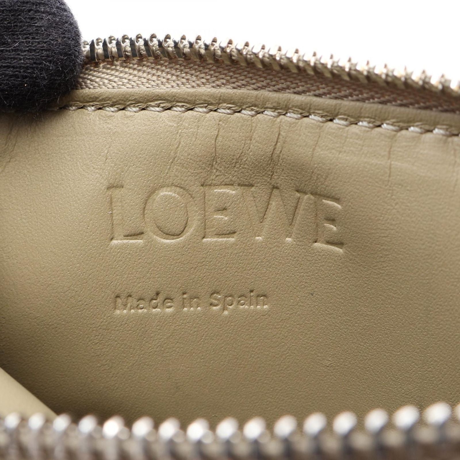 Loewe Coin Case Puzzle Card Holder Light Blue Ivory Khaki Leather — view 4