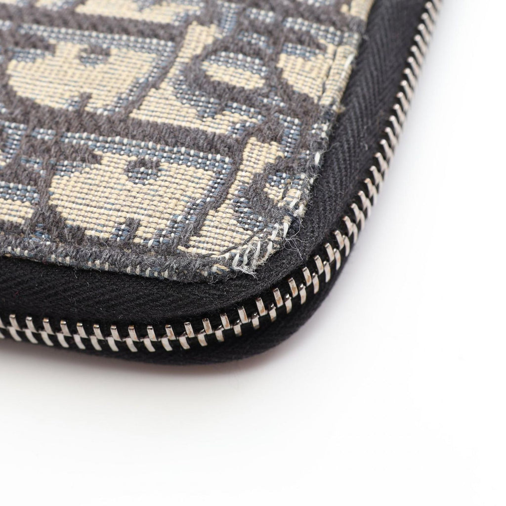 Dior Round Wallet Oblique Navy Canvas — view 8