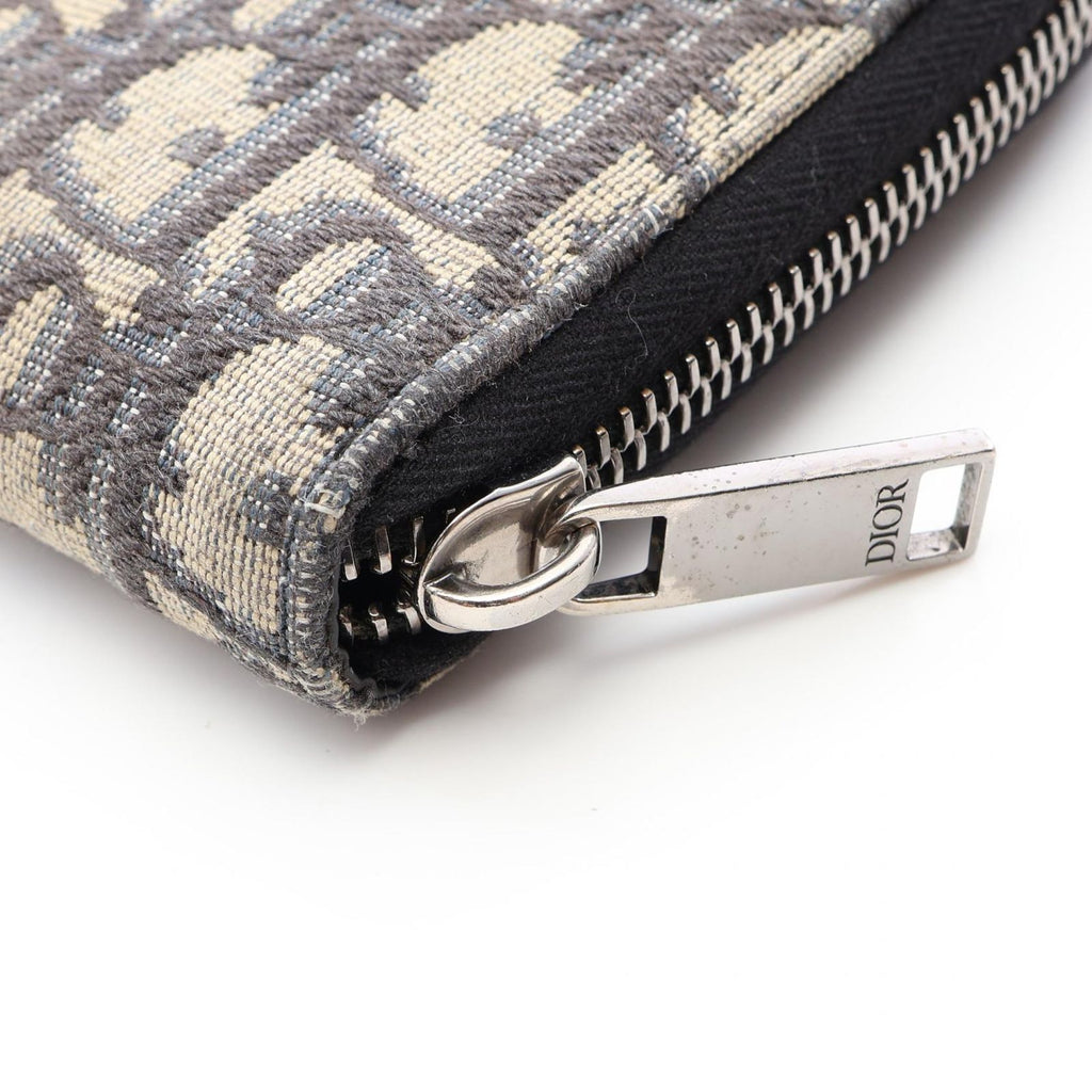 Dior Round Wallet Oblique Navy Canvas — view 9