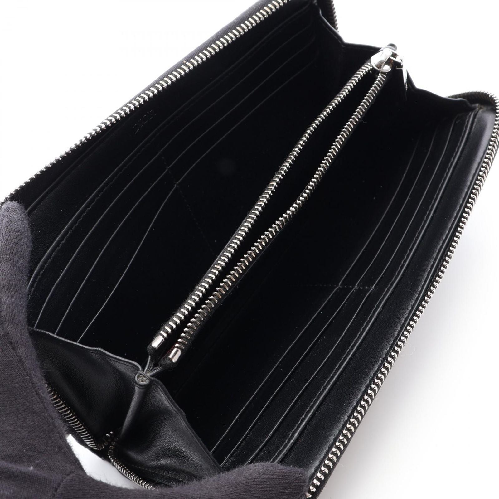 Dior Round Wallet Oblique Navy Canvas — view 3