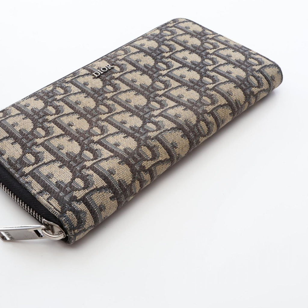 Dior Round Wallet Oblique Navy Canvas — view 5
